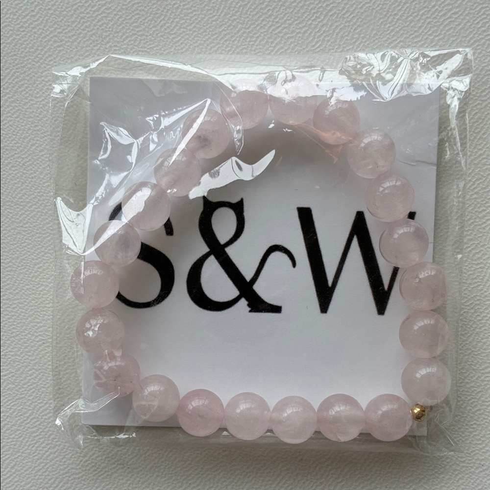 Saucey and Wubs Designs Rose Quartz Stretch Bracelet NWT